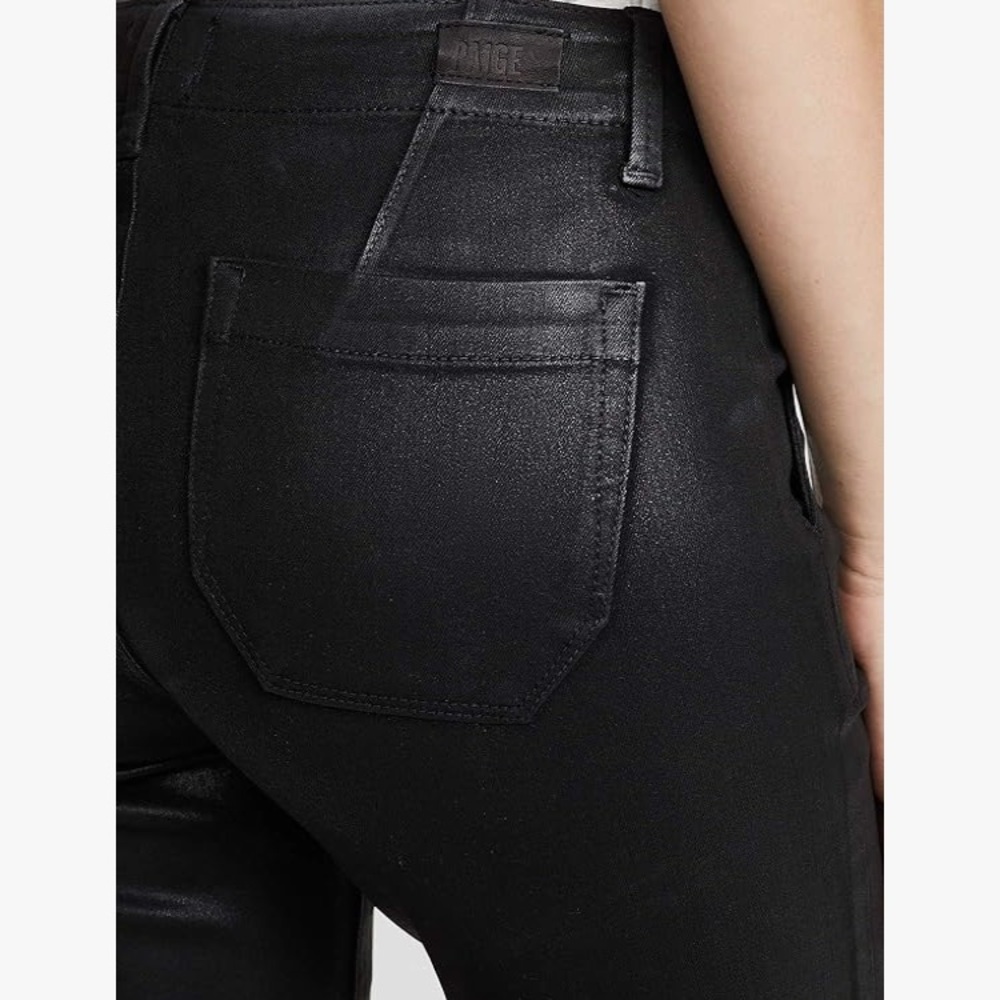 Paige Mayslie Jogger Jeans Black Fog Luxe Coated - Picture 2 of 8